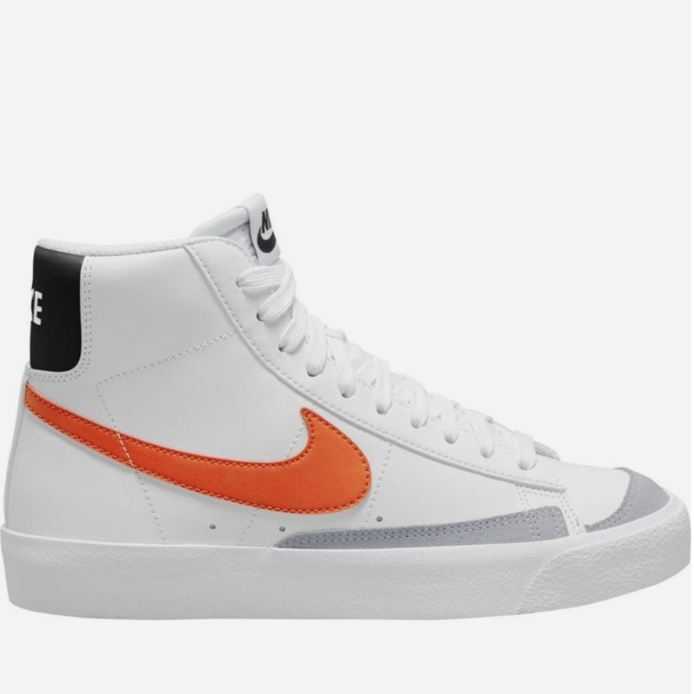 Nike White and Orange Retro Sneakers